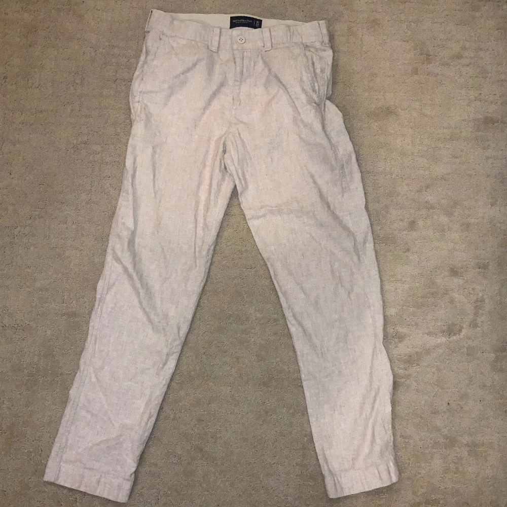 Cream colored Linen pants Abercrombie & Fitch